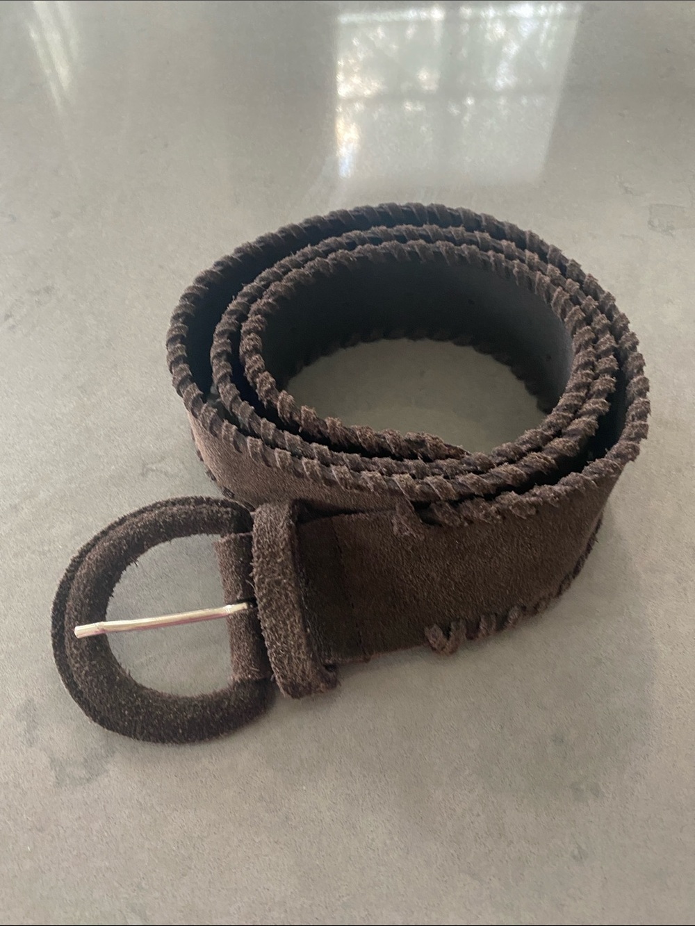 Lake Shore Drive Brown Suede Braided Belt XL